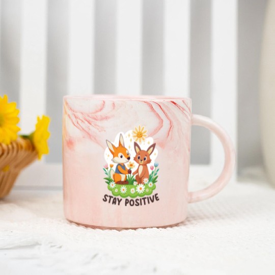 STAY POSITIVE VIBE DESIGN Marble Mugs
