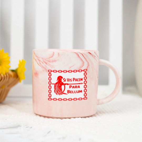Spartan Si Vis Pacem Para Bellum LIKE US ON FB #U Marble Mugs