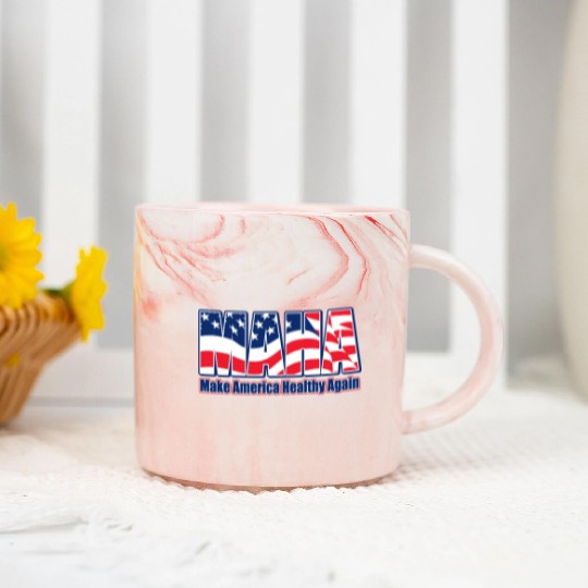 Patriotic Flag Typography Design Marble Mugs