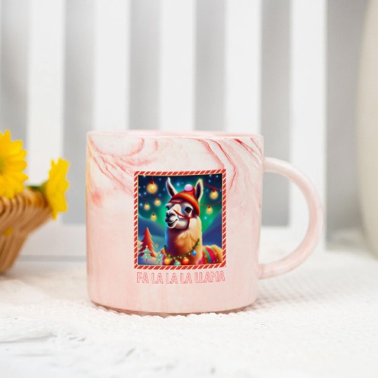 Fa La La La LLama Marble Mugs