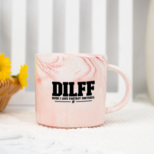 DILFF Dude I Love Fantasy Football Funny Football Marble Mugs