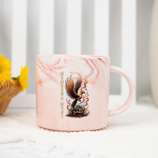 Memento Mori Phoenix Rebirth Fire Art Design Marble Mugs