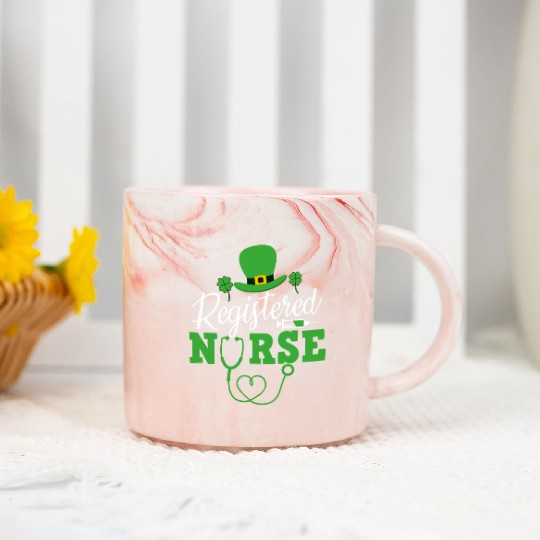 Registered Nurse St Patricks day Shamrock Nursing Marble Mugs