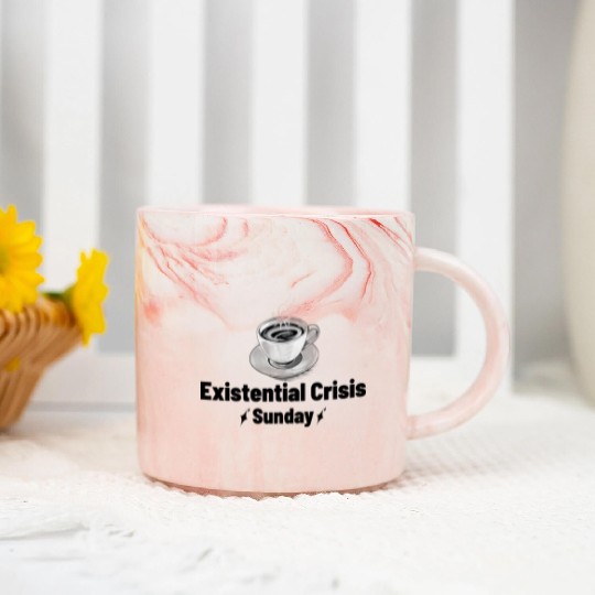 Existential Crisis, Funny Philosophy Major Marble Mugs