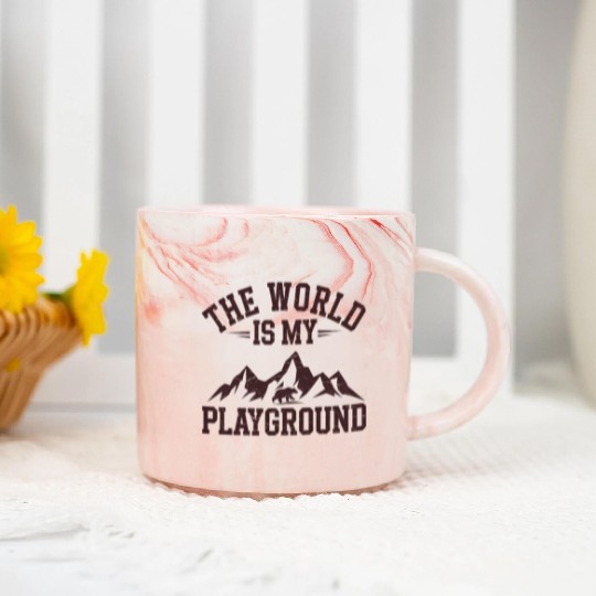 The World is My Playground Marble Mugs