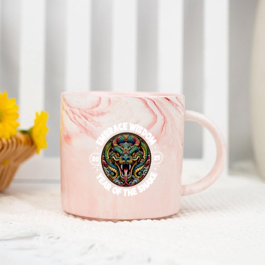 Embrace Wisdom 2025 Year of the Snake Marble Mugs