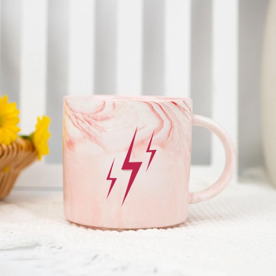 Triple Lightning Bolt Marble Mugs