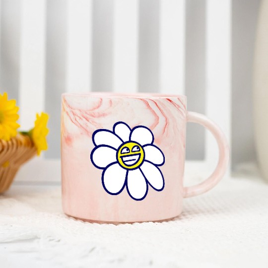 Sweet Flower Spring Summer Nature Funny Face Fun Marble Mugs