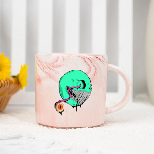 Cringe Zombie Pac Man Marble Mugs