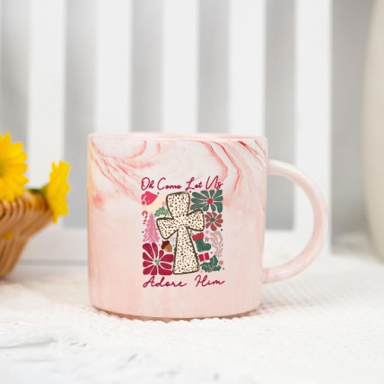 Oh Come Let Us Adore Him Funny Chrismas Jesus Marble Mugs