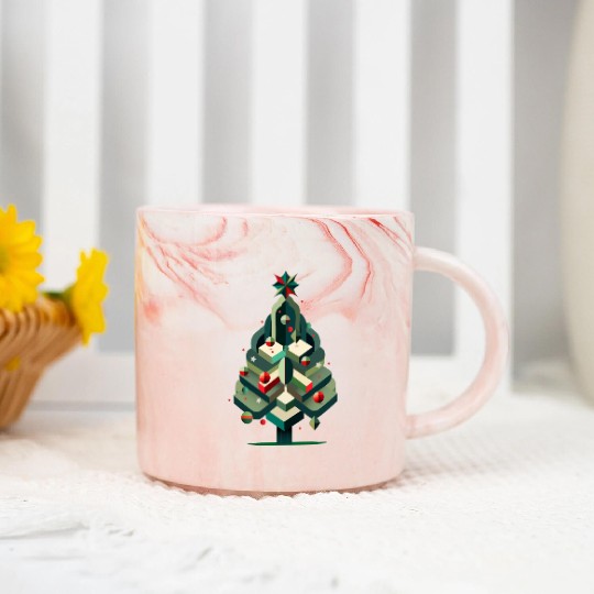 Modern Christmas tree - elegance for the holidays Marble Mugs