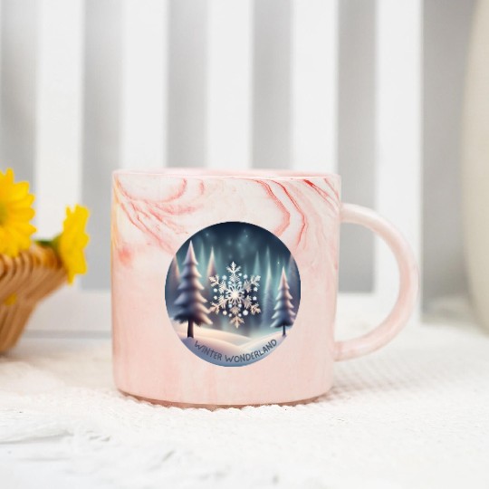 Winter Wonderland Marble Mugs
