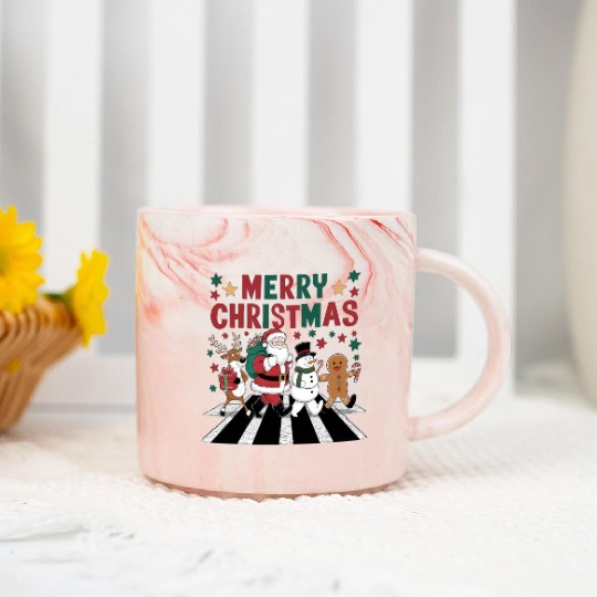 Christmas Merry Christmas For Gift Santa Claus Marble Mugs