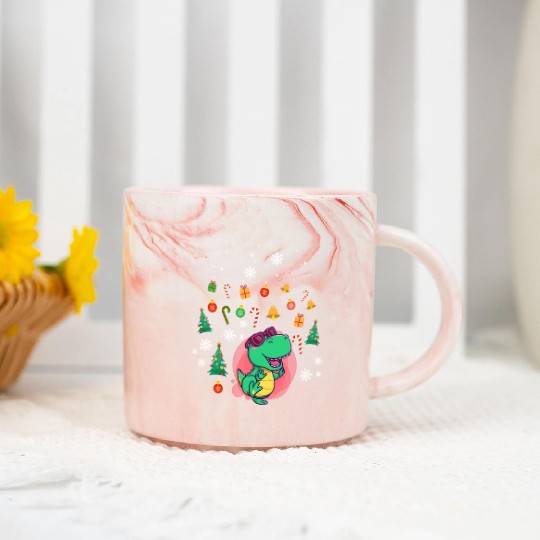 Train Christmas Ugly Marble Mugs Style for Kids