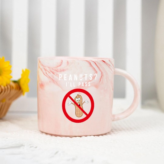 No Peanuts Allowed Marble Mugs