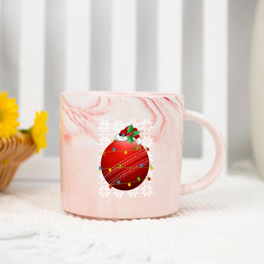 Cricket Ball Santa Marble Mugs