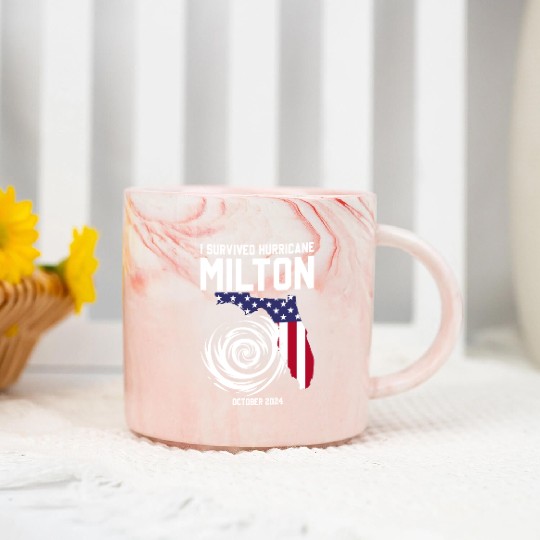 I survived Hurricane Milton October 2024 Florida Marble Mugs