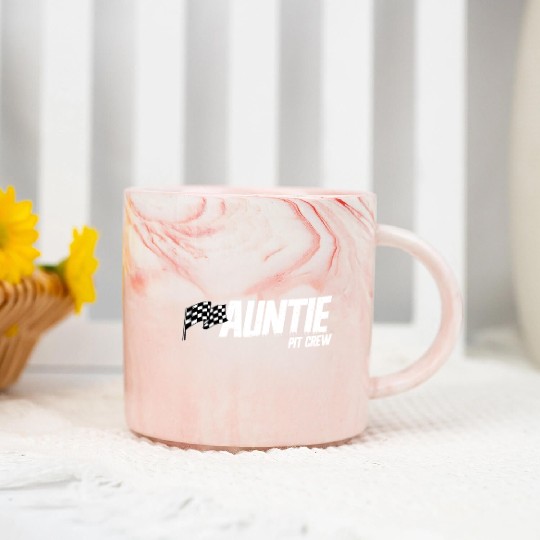 Pit Crew Auntie Race Birthday Family Racing Auntie Marble Mugs