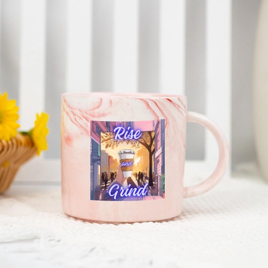 Rise and Grind Marble Mugs