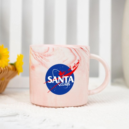 Santa claus funny parody nasa Marble Mugs