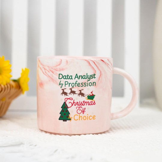 Data Analyst Christmas Xmas Elf Data Science Marble Mugs