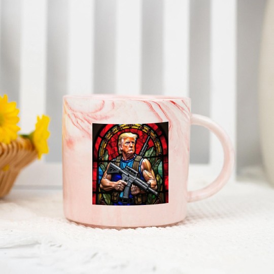 Trump the Commando Marble Mugs
