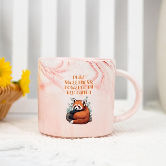 Pure Sweetness: Powered By Red Panda - Cute Animal Marble Mugs