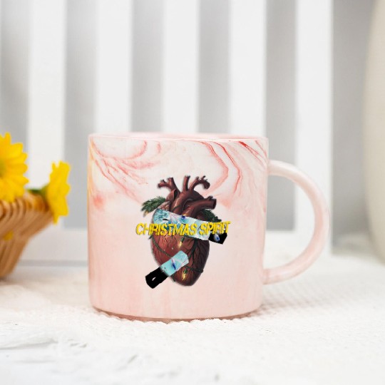Christmas Spirit Marble Mugs