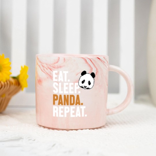 Eat Sleep Panda Repeat Panda Bear Friend Giant Marble Mugs