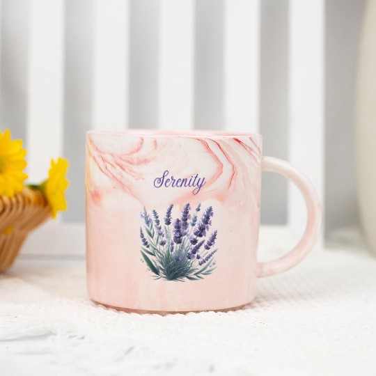 Lavender Serenity: A Symbol of Peace Marble Mugs