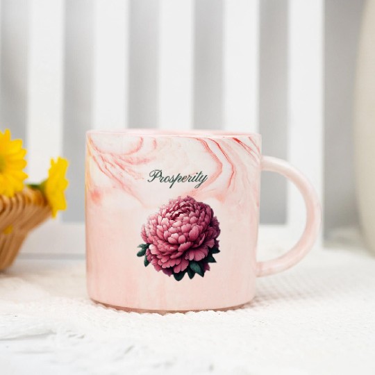 Peony of Prosperity: A Symbol of Wealth Marble Mugs