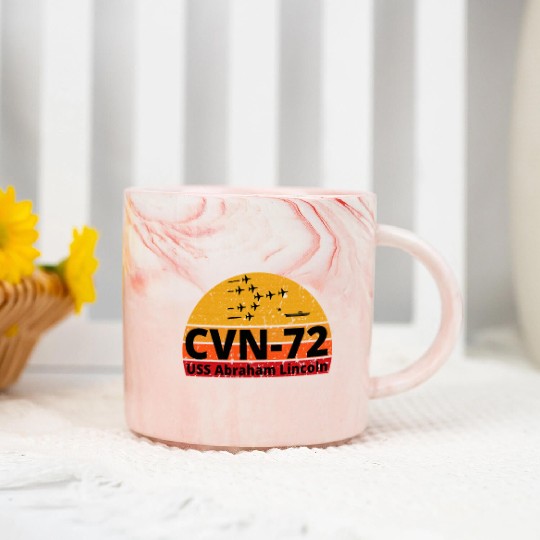 US Aircraft Carrier CVN 72 USS Abraham Lincoln Marble Mugs
