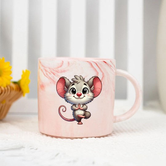 Mouse Yoga Meditation Zen Relaxation Workout Marble Mugs