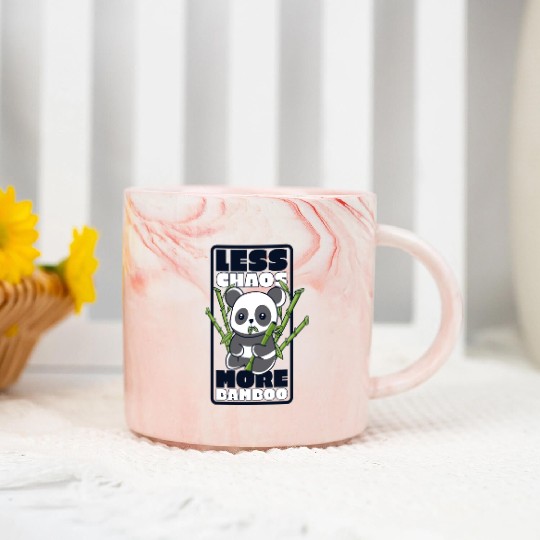 Less Chaos More Bamboo Panda Bear Friend Lover Marble Mugs