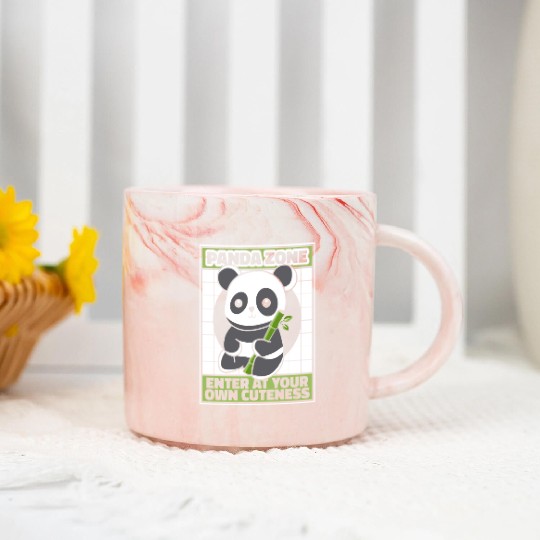 Panda Zone Enter At Your Own Cuteness Panda Bear Marble Mugs