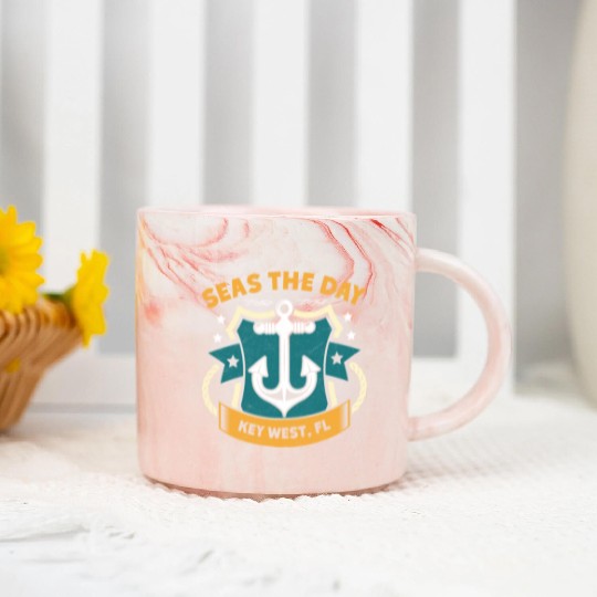 Key-West SEAS A DAY KEY-WEST SEAS Yachting Marble Mugs