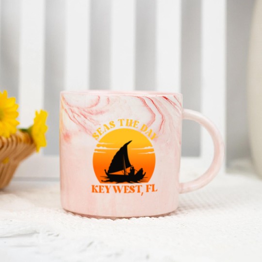 Sunshine-State Florida SEAS DAY KEY-WEST, FL Marble Mugs