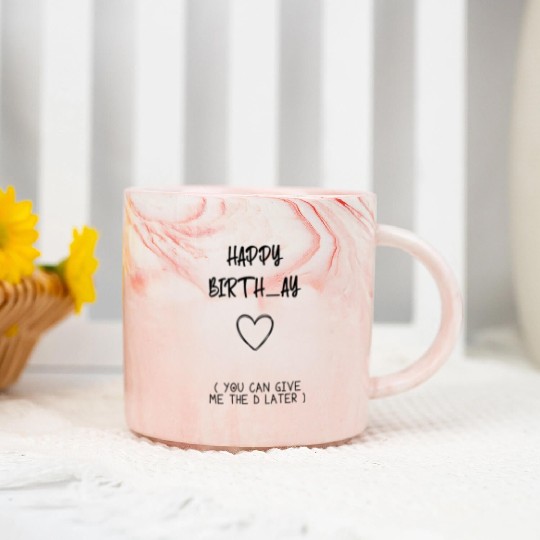 Bday Gift for Husband Boyfriend - Happy Birthday Marble Mugs