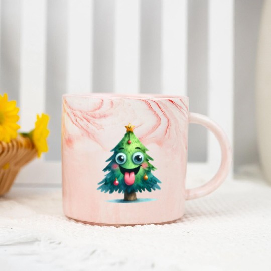 Christmas Tree, Merry Christmas Marble Mugs
