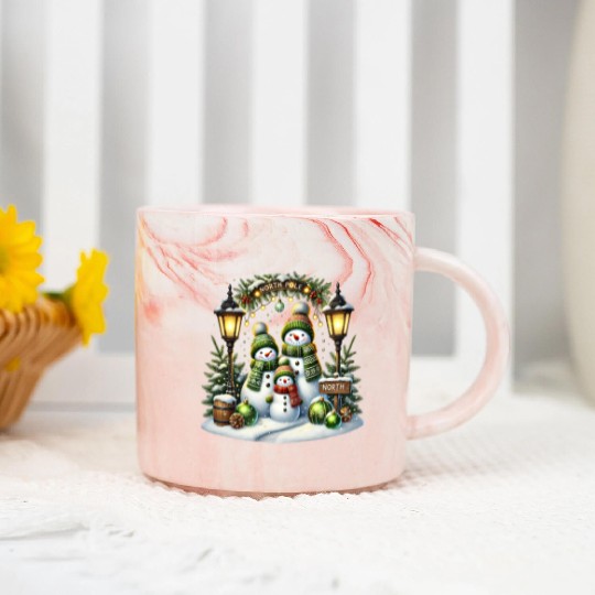 Snowman Christmas, Merry Christmas Marble Mugs