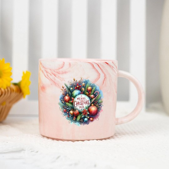 Merry Christmas, Christmas Vintage Marble Mugs