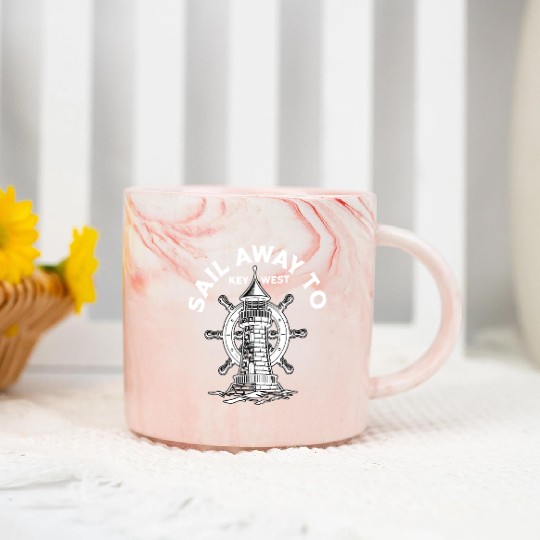 SAIL AWAY TO KEY-WEST Florida Keys Sunshine-State Marble Mugs