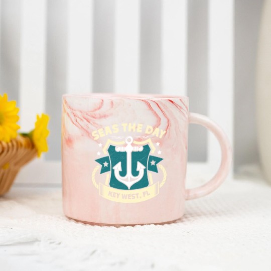 Key-West SEAS A DAY KEY-WEST SEAS Yachting Marble Mugs