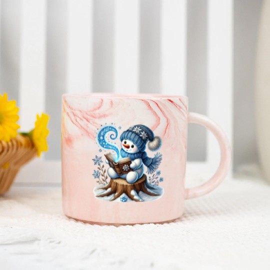 Snowman Christmas, Merry Christmas Marble Mugs