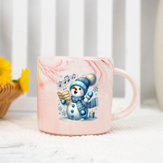 Cute Snowman, Christmas Snowman, Merry Christmas Marble Mugs