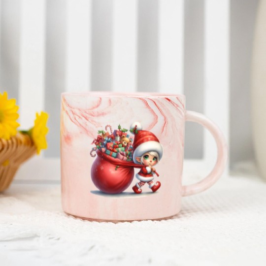 Merry Christmas, Christmas Retro, Cute Christmas Marble Mugs