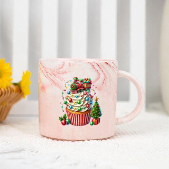 Christmas ice cream, Merry Christmas Marble Mugs