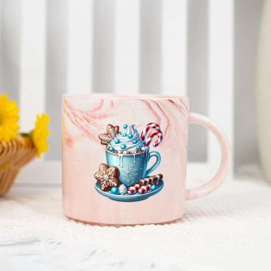 Christmas ice cream, Coquette Chistmas Marble Mugs