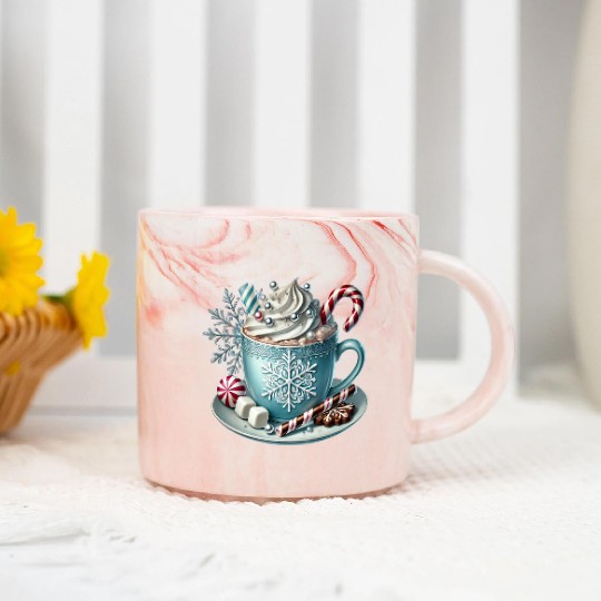 Christmas ice cream, Coquette Chistmas Marble Mugs