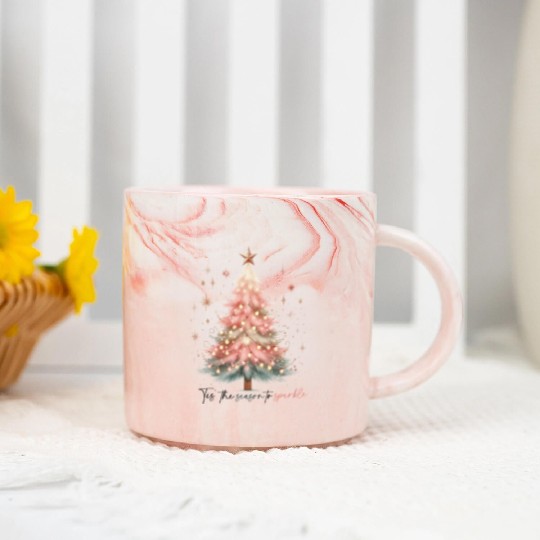 Tis The Season To Sparkle Marble Mugs